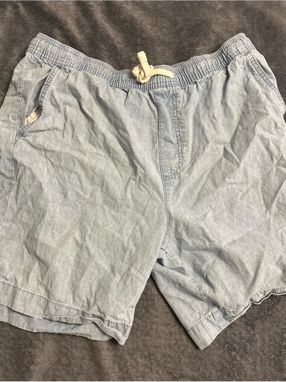 Denim&Co Light Blue Drawstring Casual Shorts